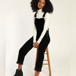 Free People Ziggy Cord Overalls, size m, black